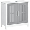 Modern Under Sink Bathroom Vanity Cabinet with Adjustable Shelves - Grey