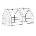 Mini Greenhouse with Steel Frame and Zippered Window 180x90x90cm - White