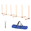 Dog Agility Weave Poles Training Obstacle Course Set with Oxford Bag - Orange White