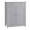 Traditional Free-Standing Bathroom Storage Cabinet with Adjustable Shelf - Grey