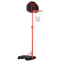 Adjustable Steel Frame Basketball Hoop Stand - Black/Red