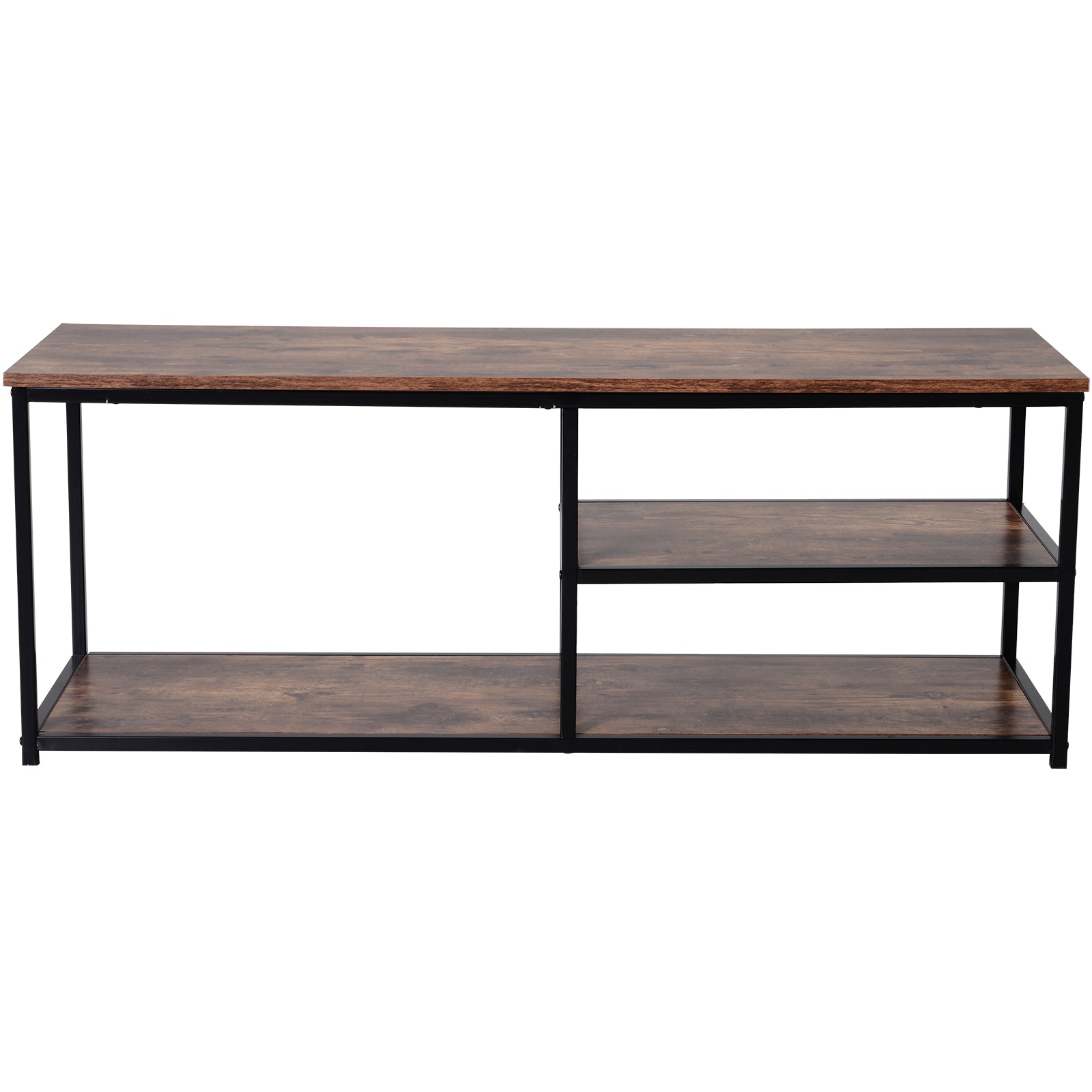 TV stand Industrial Style TV Cabinet With Storages 2 Shelves Metal Frame For living Room