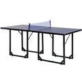 Folding Mini Table Tennis Set with Net - Black/Blue