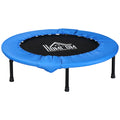 Soozier 96cm Foldable Mini Fitness Trampoline with Safety Pad for Home Gym Yoga Exercise - Blue and Black