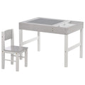 2 Piece Kids Table and Chair Set with Storage Space - Grey