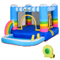 Kids 2-in-1 Bouncy Castle Inflatable Trampoline Water Pool 2.9x2x1.55m - Rainbow