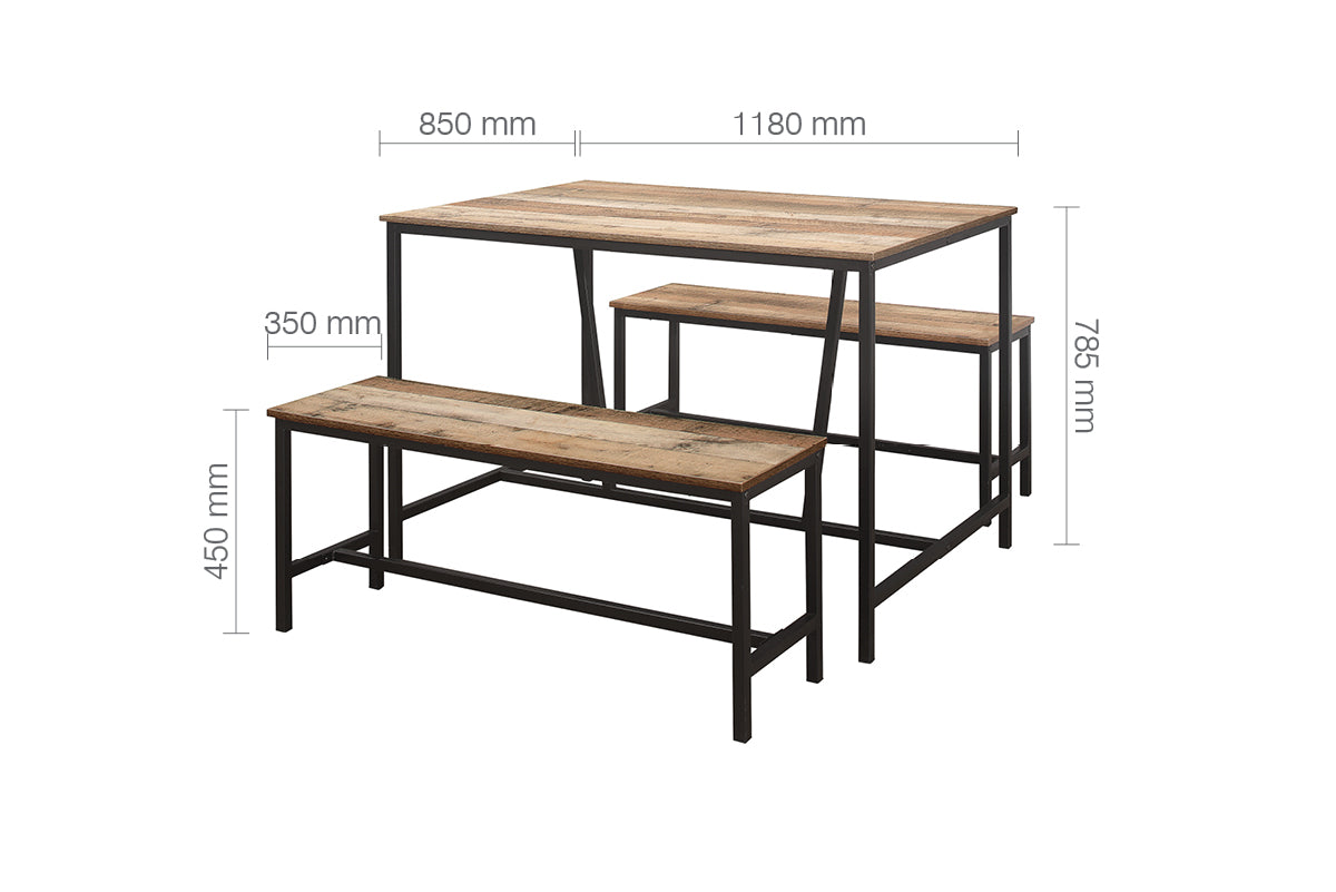 Urban Dining Table & Bench Set