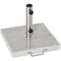 28kg Garden Umbrella Base Marble Parasol Holder with Wheels and Handle - Hemp Gray
