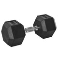 20KG Single Rubber Hex Dumbbell Portable Heavyweight Training - Black