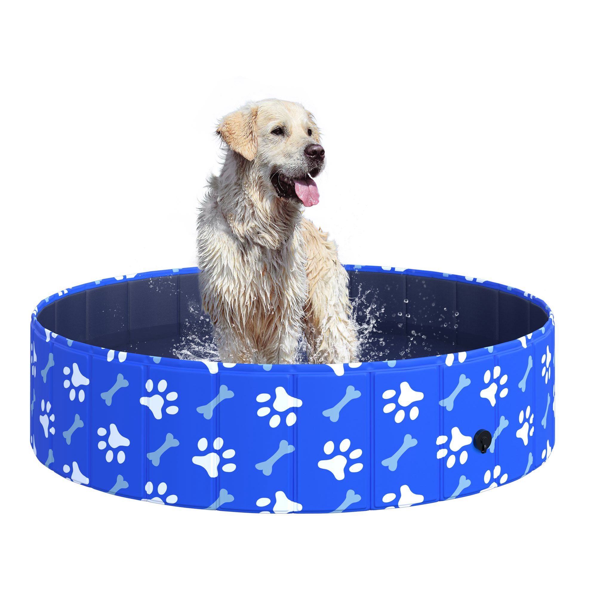 Dog Swimming Pool Foldable Pet Bathing Shower Tub Padding Pool Dog Cat Puppy Washer Indoor/Outdoor ?120 x 30H cm M Sized