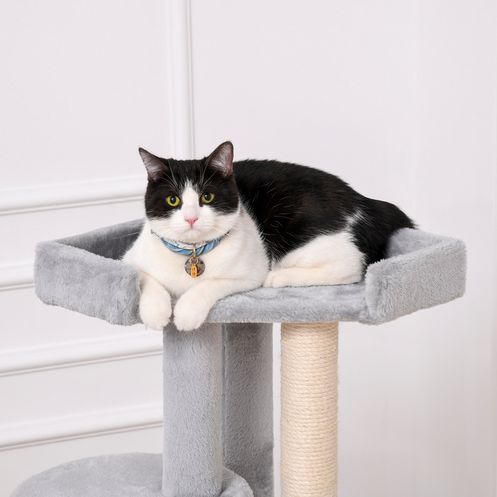 Cat Tree Kitten Tower Multi-level Activity Centre Pet Furniture with Scratching Post Condo Hanging Ropes Plush Perches Grey