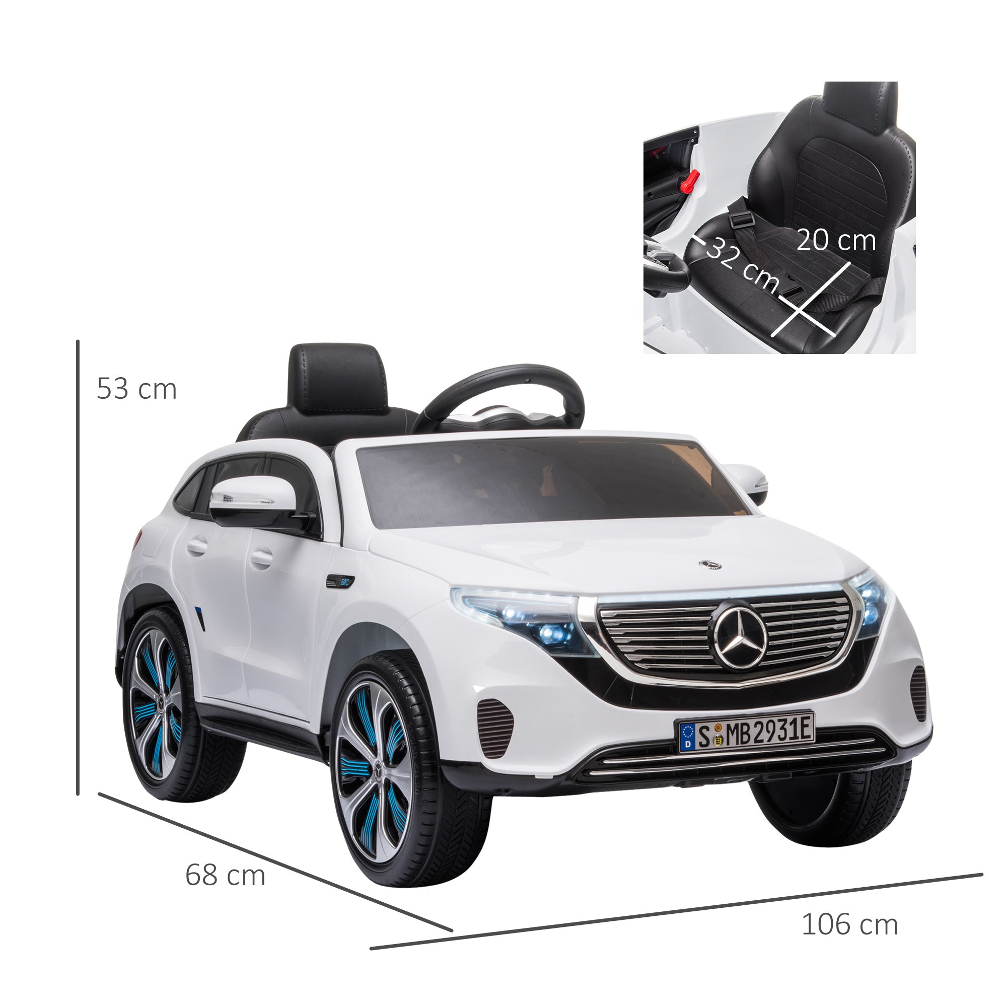 Benz EQC 400 12V Kids Electric Car Ride On Toy w/ Remote Control