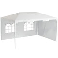 3 x 4 m Garden Gazebo Marquee Tent with 2 Sidewalls for Patio Outdoor - White