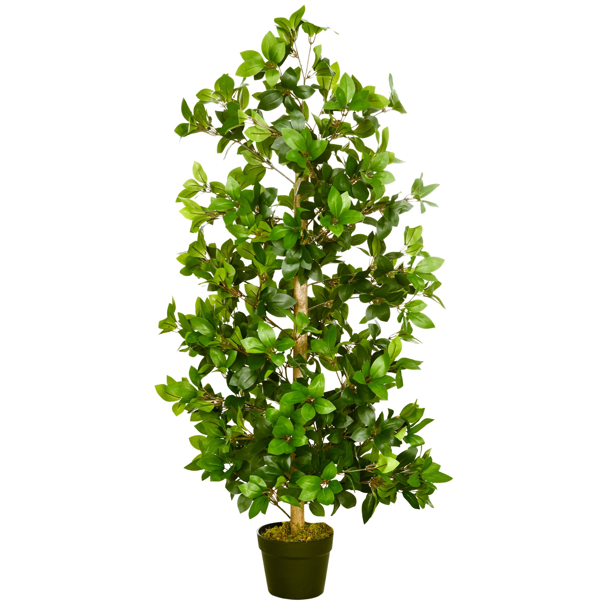 Artificial Plants Bay Leaf Laurel in Pot Fake Plants for Home Indoor Outdoor Decor, 16x16x120cm, Green