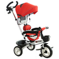 4-in-1 Kids Tricycle Stroller with Canopy - Red