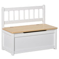 2-IN-1 Wooden Toy Box Seat Bench Storage Chest with Safety Pneumatic Rod 60x30x50cm - White