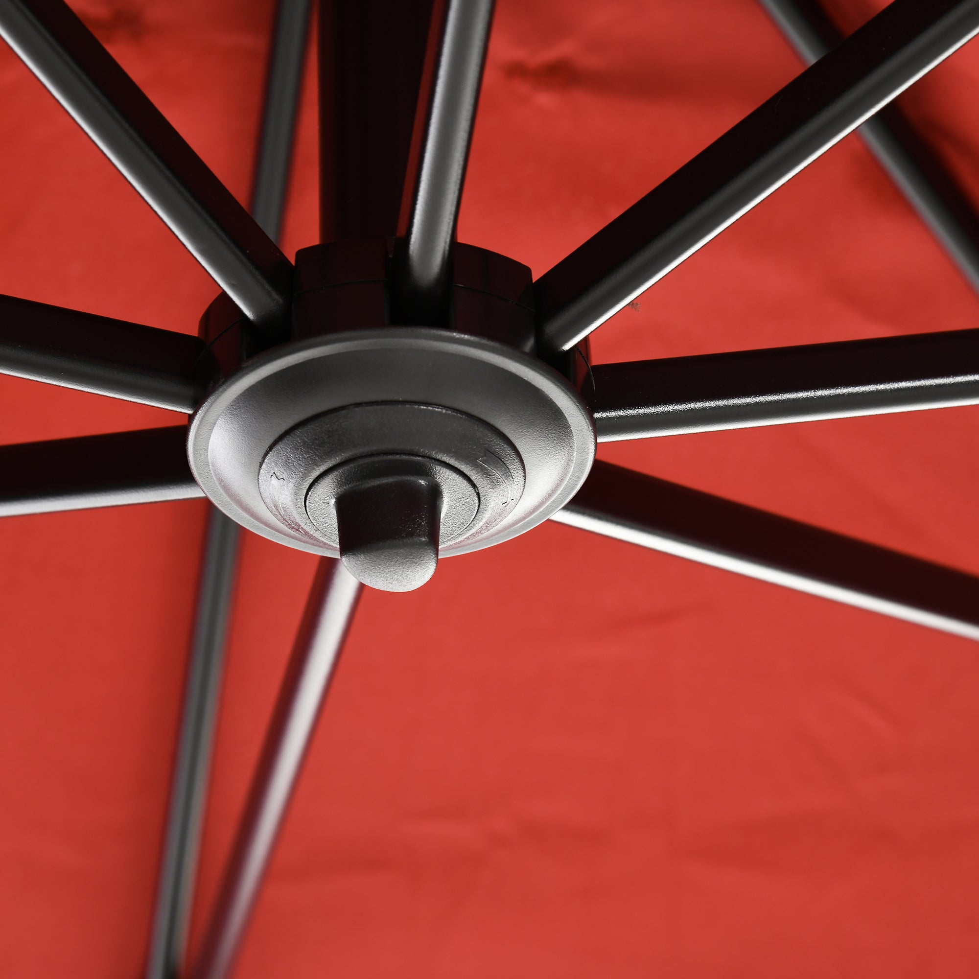 2.5x2.5m Cantilever Patio Parasol with Aluminium Pole and Cross Base Wine Red