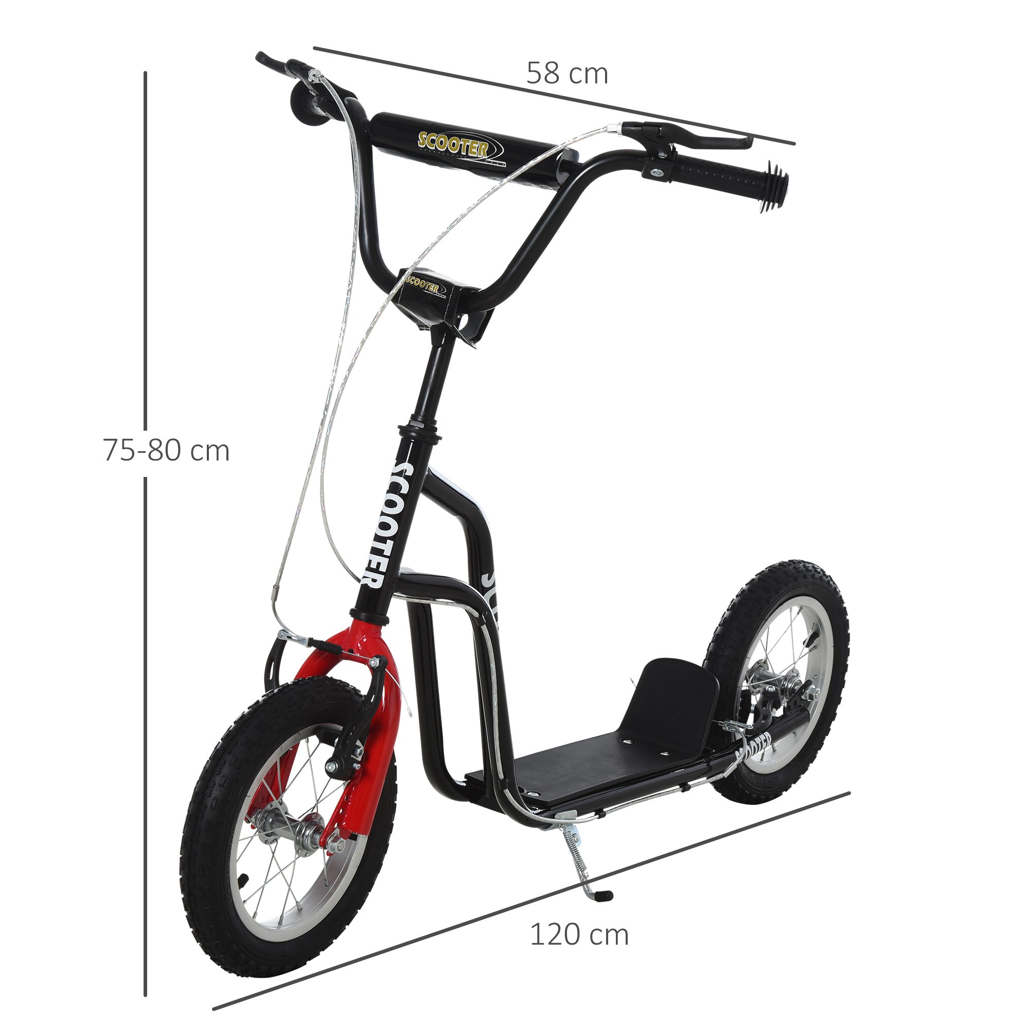 Kids Steel Height Adjustable Kick Scooter Black/Red