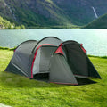 3 Person Camping Dome Tent with Two Rooms and Weatherproof Vestibule - Dark Grey