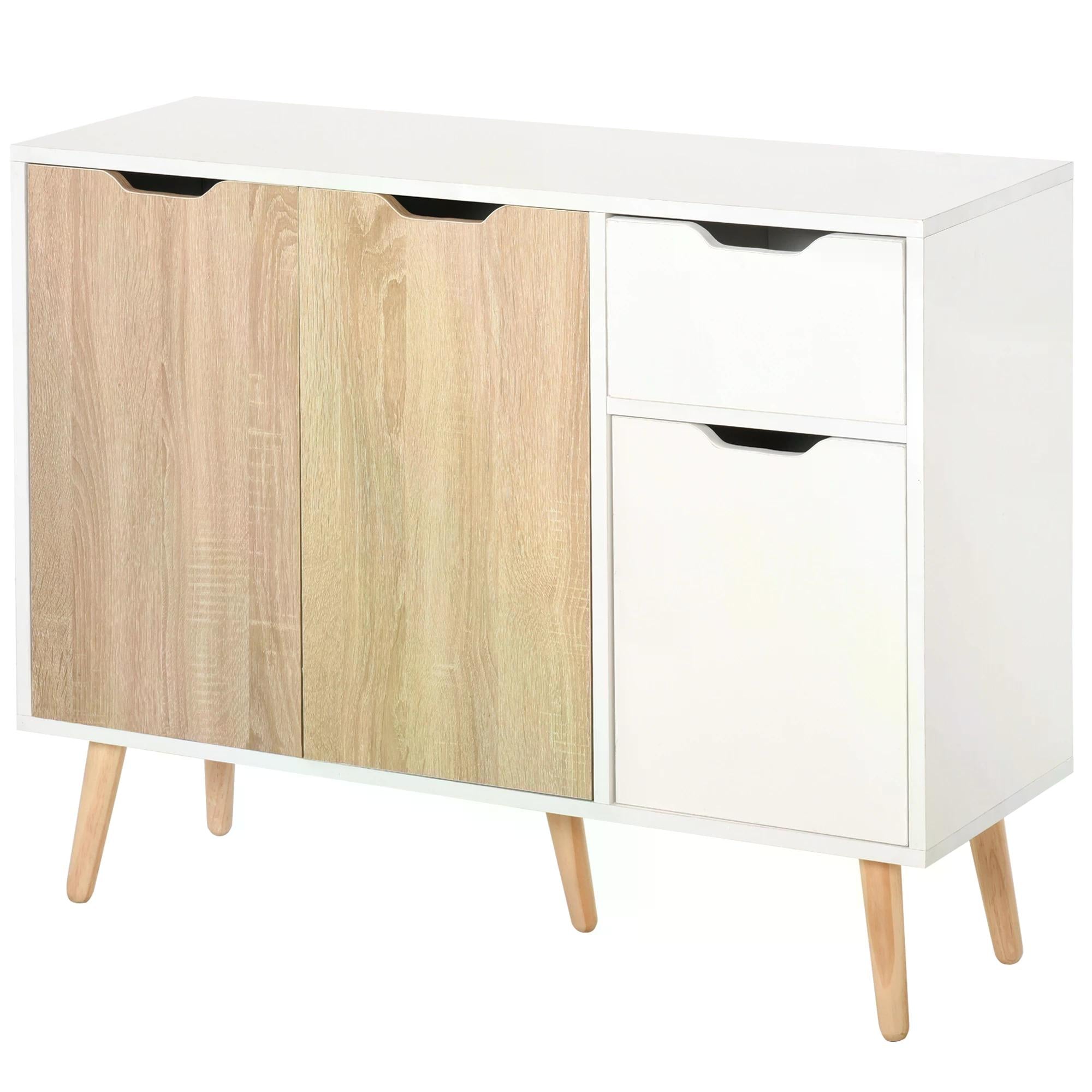 Sideboard Floor Standing Storage Cabinet with Drawer for Bedroom, Living Room, Home Office, Natural