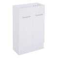 Compact Freestanding Bathroom Vanity Unit with Ceramic Basin 50cm - White