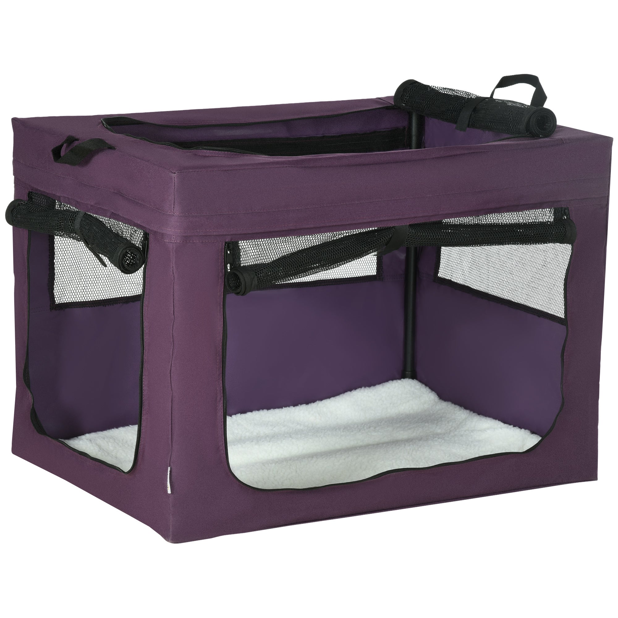 Pet Carrier Portable Cat Carrier Foldable Dog Bag for Small and Medium Dogs, 79.5 x 57 x 57 cm, Purple