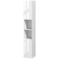 Freestanding Bathroom Storage Cabinet with Mirror, 2 Doors & Adjustable Shelves - White
