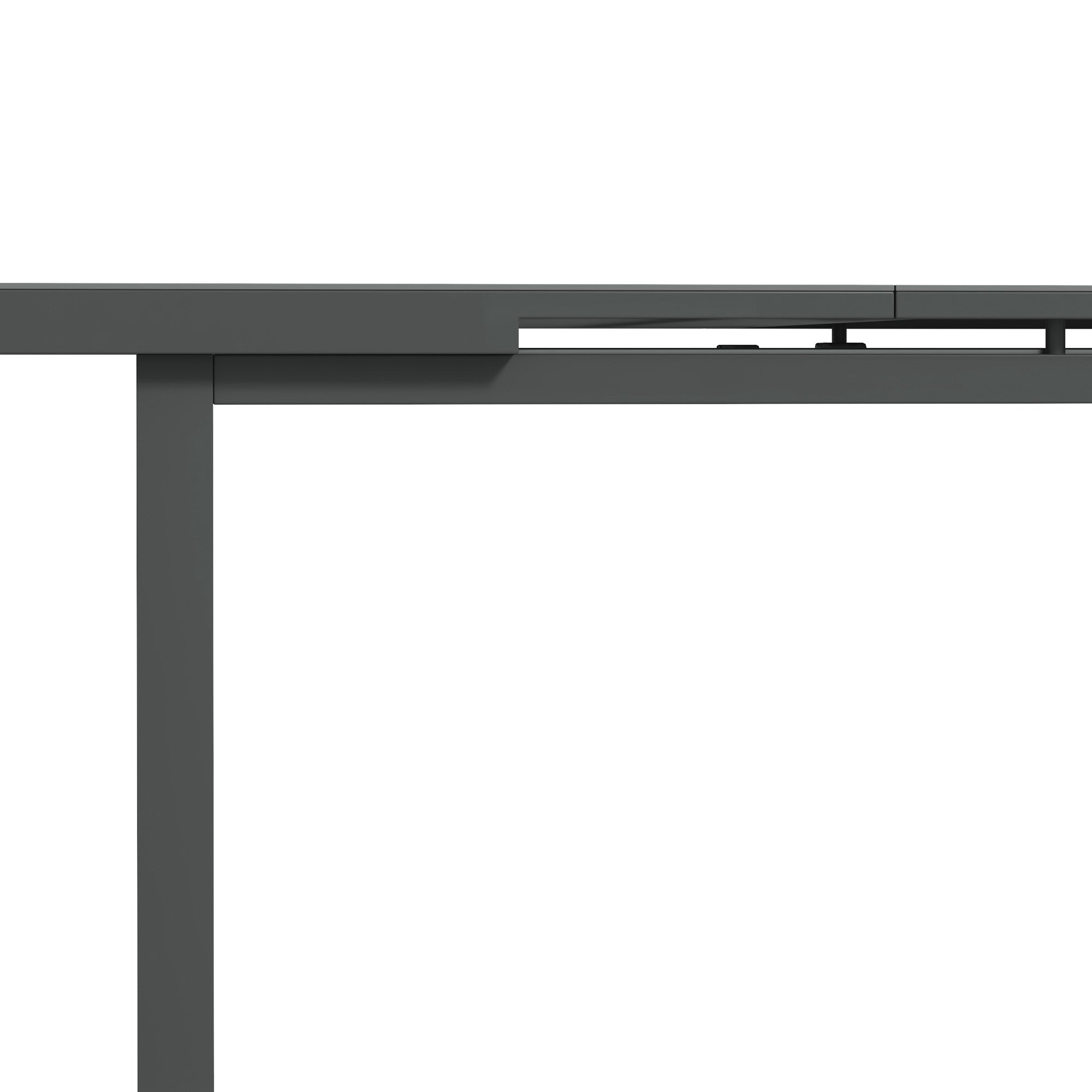 Aluminium Garden Table for 6-8, Extending Outdoor Dining Table Rectangle for Lawn Balcony - Charcoal Grey