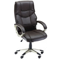 High Back Adjustable Office Desk Chair with Rocking Function - Brown