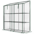 3 Tier Mini Greenhouse with Reinforced Cover and Wire Shelves - Clear