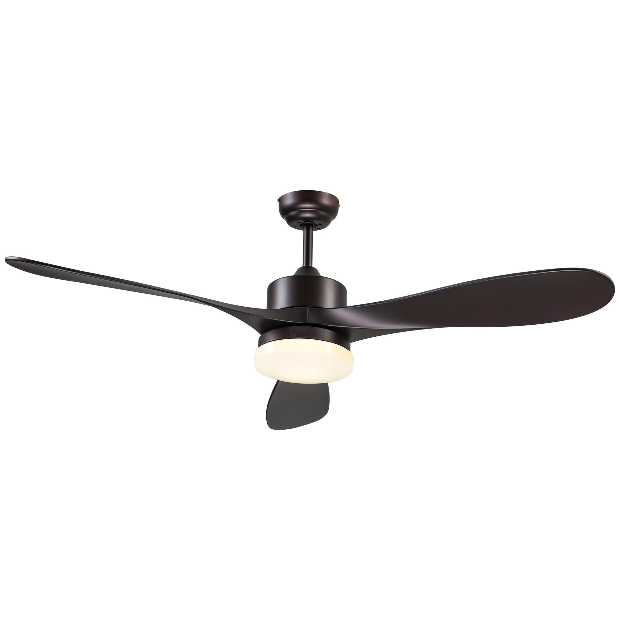 Reversible Indoor Ceiling Fan with Light, Modern Mount LED Lighting Fan with Remote Controller, for Bedroom, Living Room, Brown