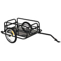 Bike Cargo Trailer Steel Frame Foldable with Universal Hitch - Black