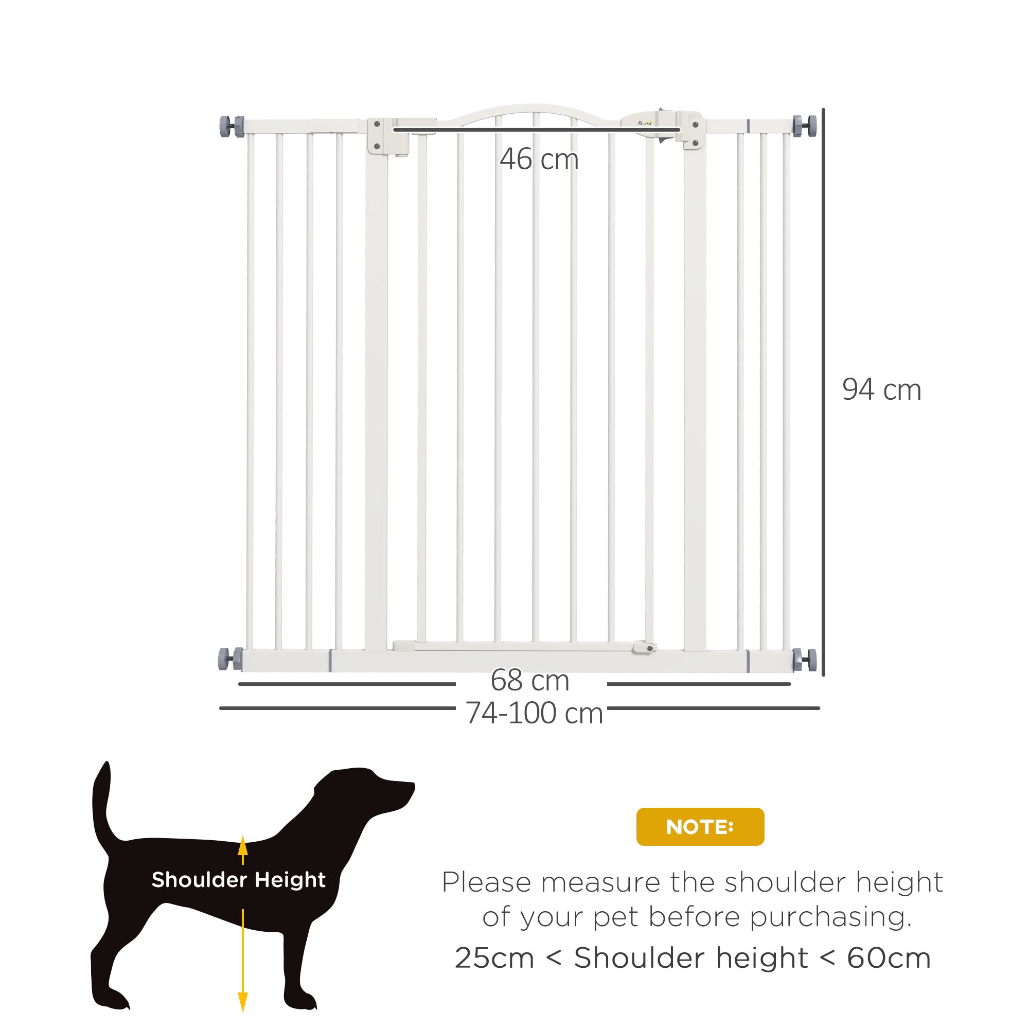 Metal Pet Safety Gate Dog Gate Folding Fence, White