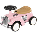 Foot to Floor Toddler Slider Ride-On Car with Horn and Under-Seat Storage 12-36 Months - Pink