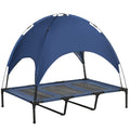 Waterproof Raised Elevated Dog Bed with Breathable Mesh & UV Canopy for XL Dogs 122x92x108cm - Blue