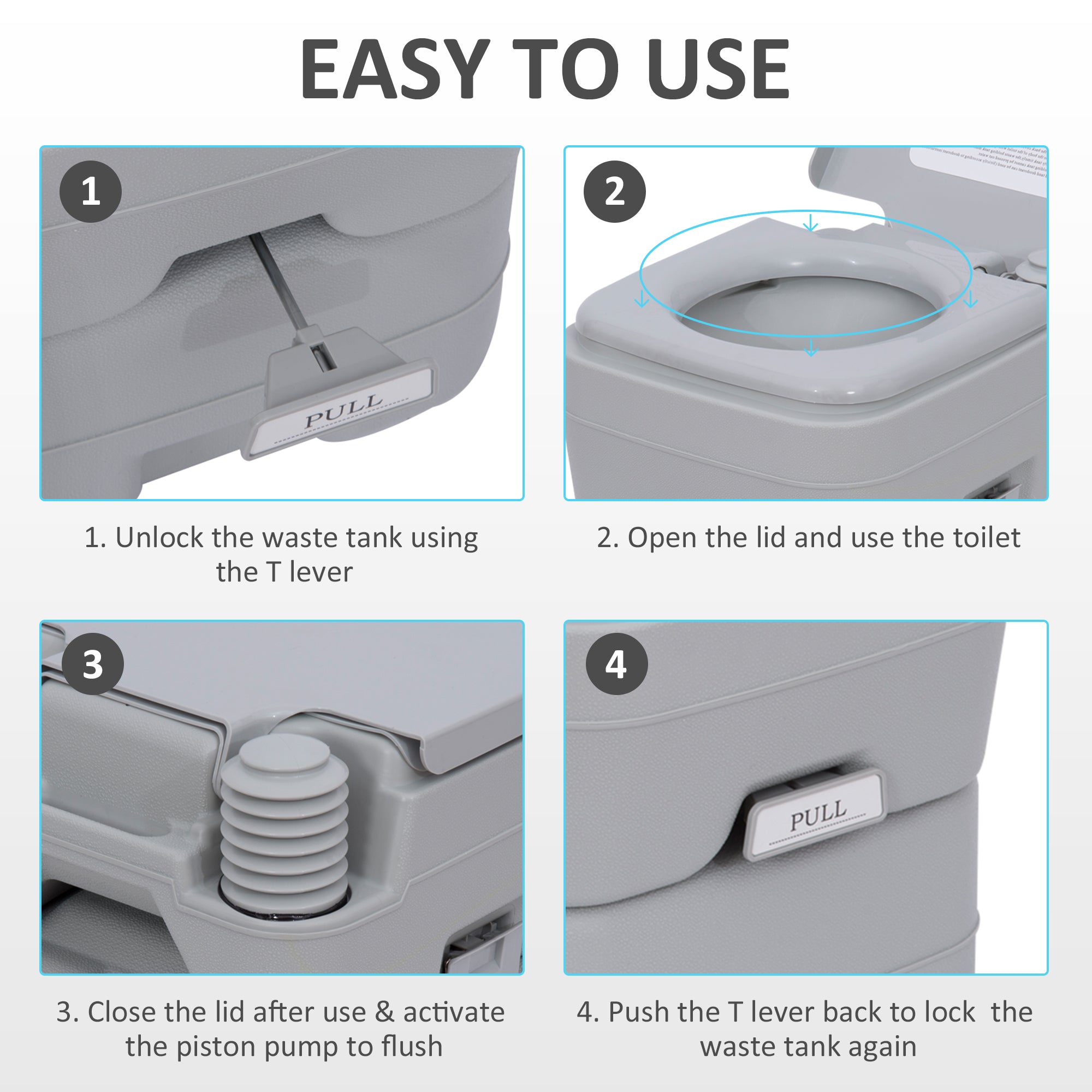 Portable Toilet and Camping Sink Set with Fresh and Waste Tank, Wastewater Recycled Set for Outdoor Events