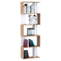 5-Tier S Shape Bookcase Storage Display Shelving Unit Divider - White