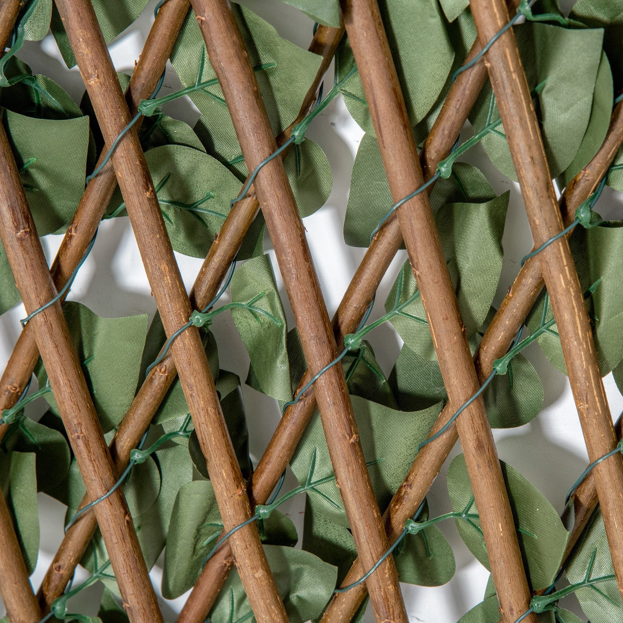 4 Pieces Expanding Artificial Laurel Trellis Fence 2m x 1m Privacy Screen - Green