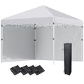 3x3 Metre Pop Up Gazebo Set with Sidewalls and Carry Bag - White