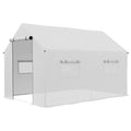 2 x 3 Metre Walk-In Polyethylene Polytunnel Greenhouse with UV Resistant Cover - White