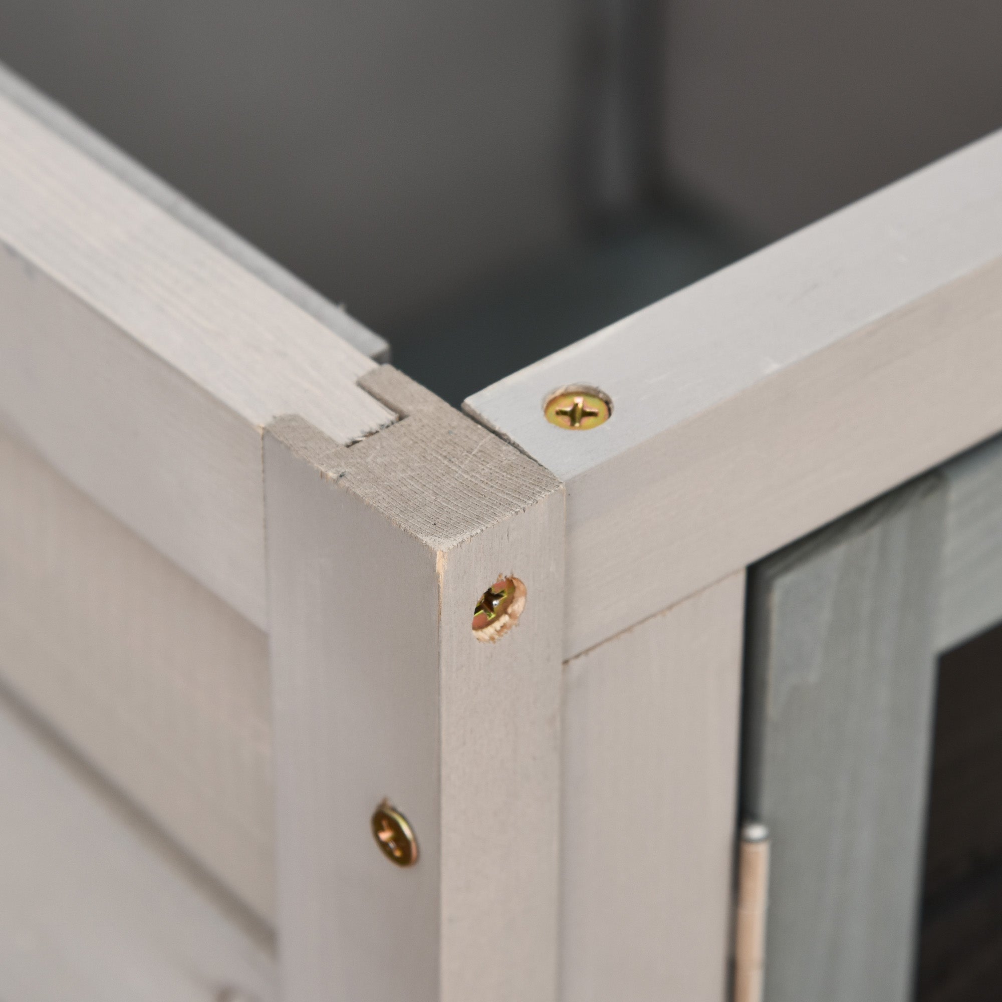 Rabbit's Elevated Fir Wood Outdoor Hutch Grey