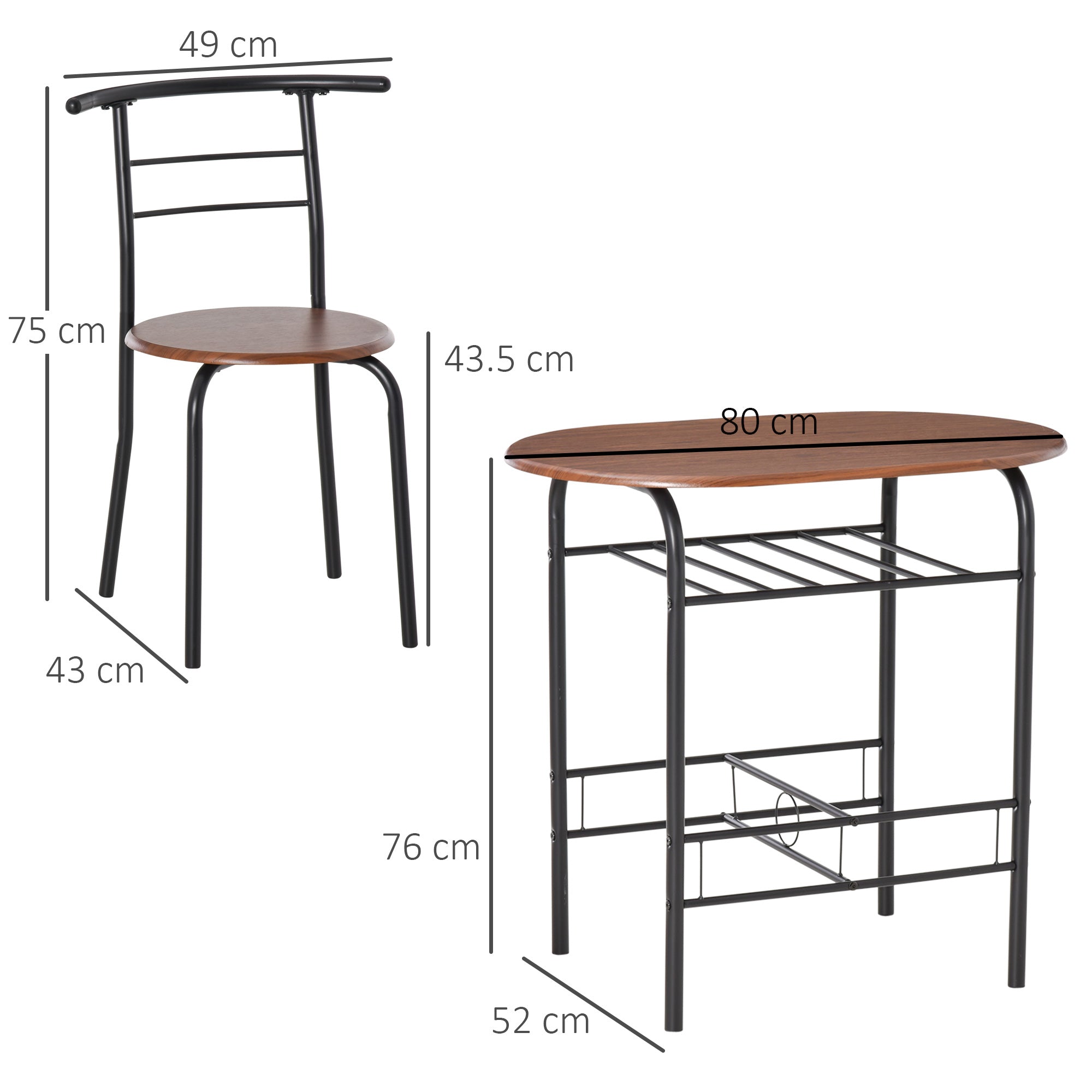 MDF 2 Person Dining Table Set 2-Seater Bar Stool and Table Set