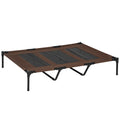 Elevated Cooling Dog Bed Portable Raised Pet Cot with Breathable Mesh & No-Slip Feet - Brown