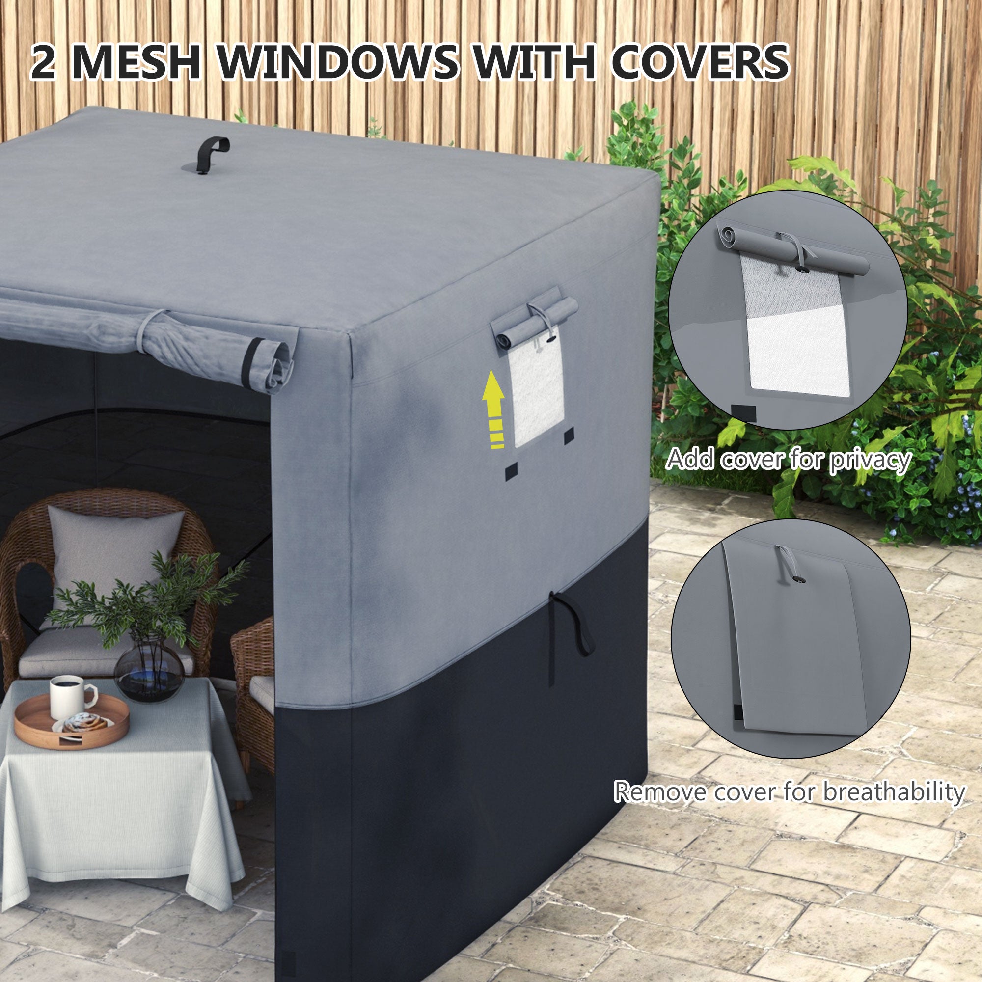 Set of 1 Pop-Up Gazebo 2x2m UV30+ Fabric - Black