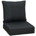 Outdoor Patio Deep Seating Chair Cushion Set with Back and Seat - Black