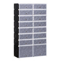 Large 16-Cube 8 Tier DIY Interlocking Shoe Rack Cabinet for 32 Pairs - Black and White