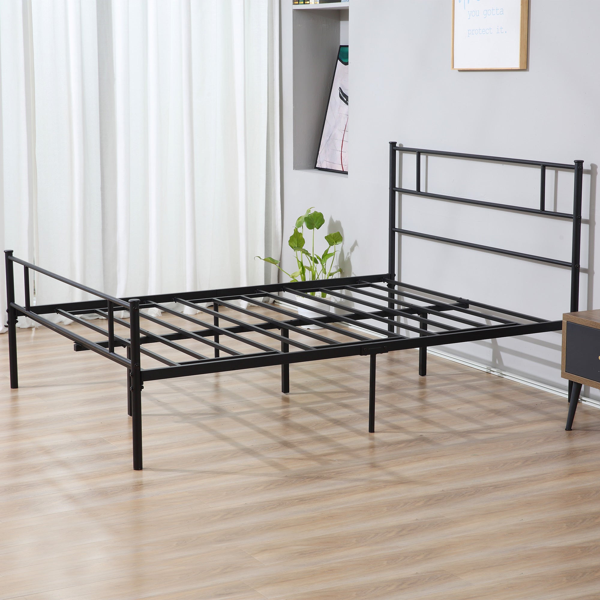 Direct Home Furniture Basics King Metal Bed Frame Black