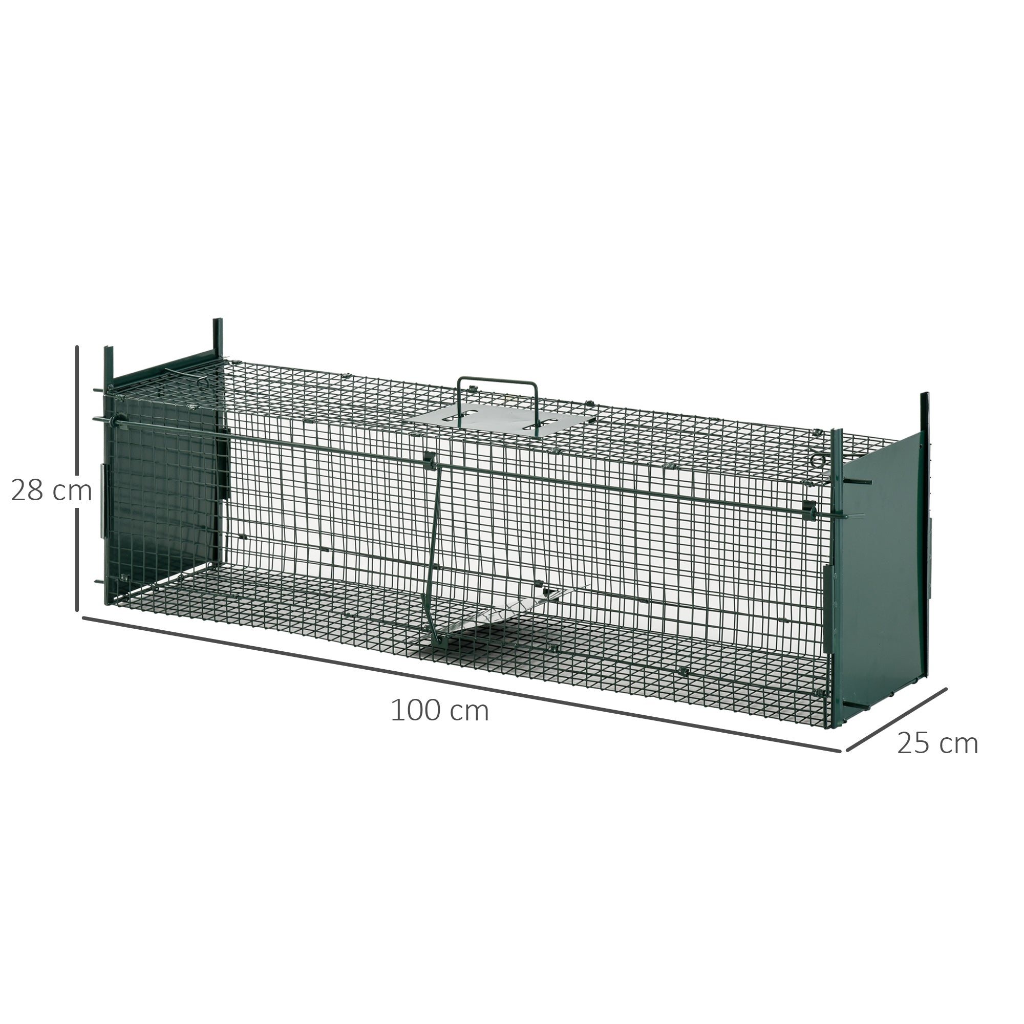 2-Door Humane Live Trap for Small Animals, Animal Trap for Rat Mise Mink Rabbit Raccoon Gopher Squirrel, Dark Green