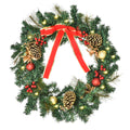 Christmas Door Wreath 60 cm Diameter with LED Lights - Green
