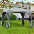 3 x 3 Metre Metal Gazebo with Sidewalls Outdoor Shelter - Dark Grey